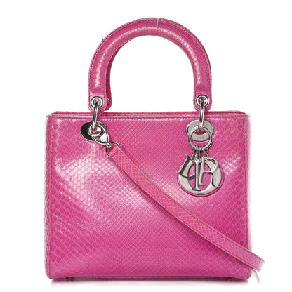 Christian Dior Python Medium Lady Dior Pink 1 of 17