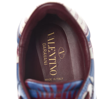Valentino Garavani Calfskin Mime Rockstud Open Sneakers 39.5 Indigo Rubin Ivory 5 of 9