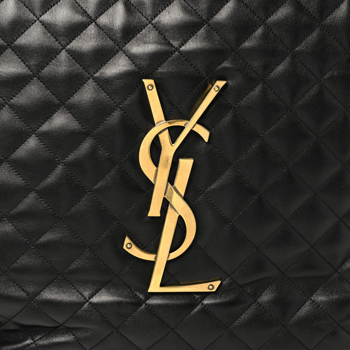 Lambskin Quilted Maxi Icare Shopping Tote Black