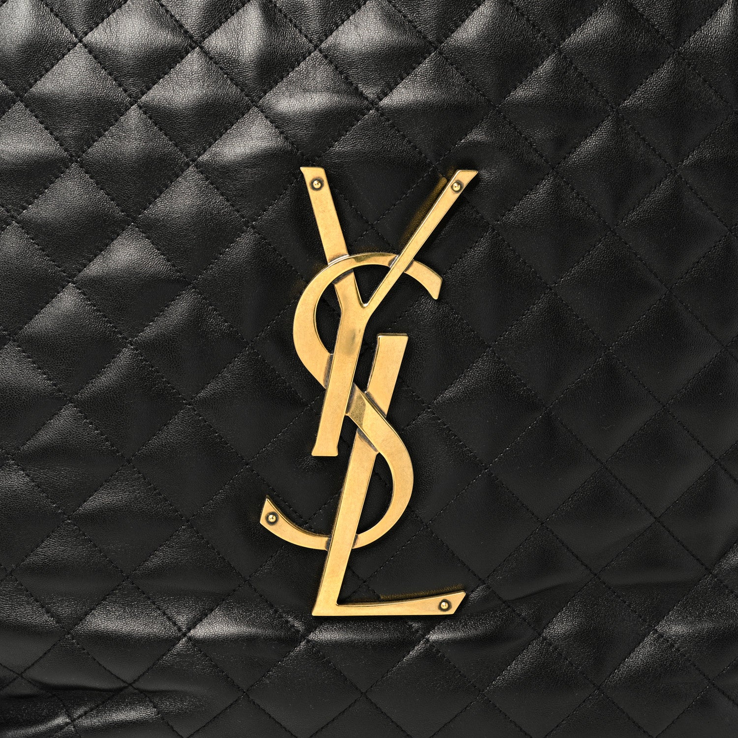 Saint Laurent Lambskin Quilted Maxi Icare Shopping Tote Black 8 of 10