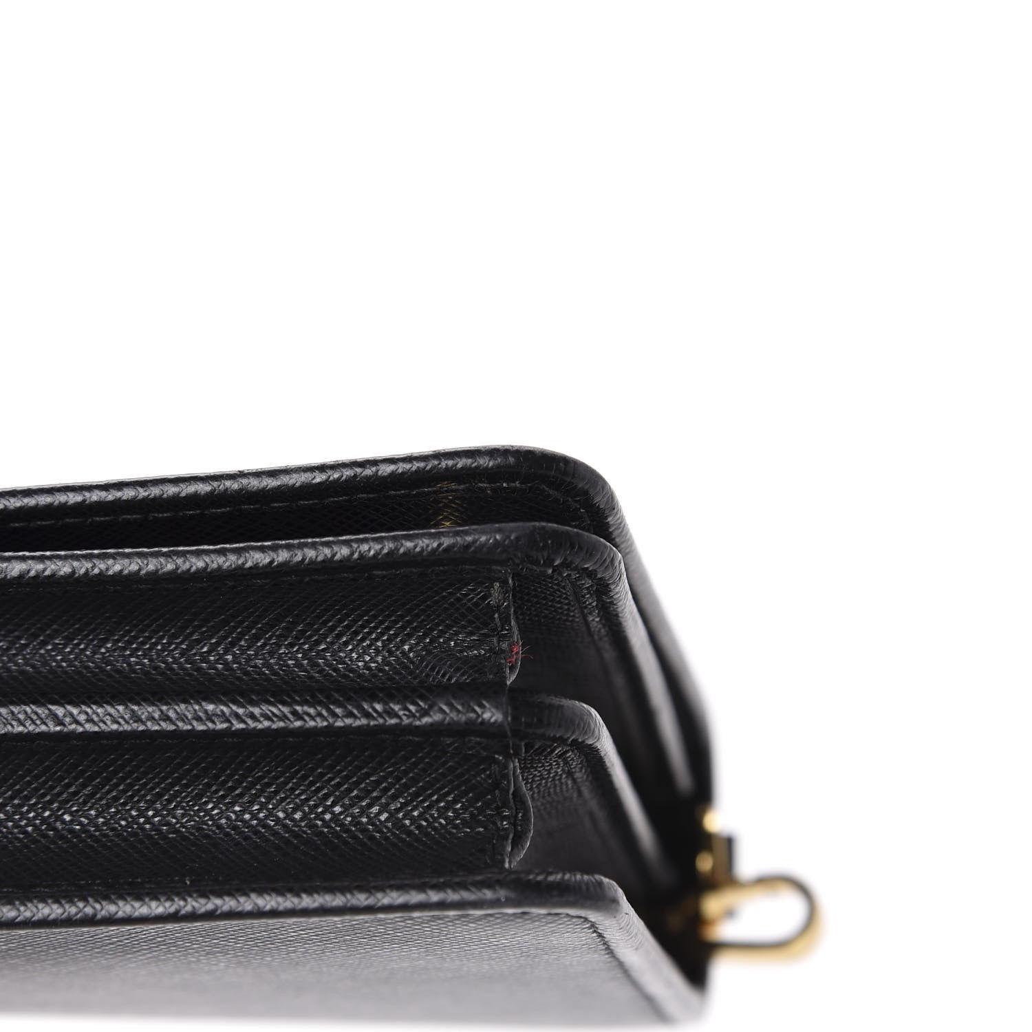 Prada Saffiano Lux Chain Wallet Black 13 of 15