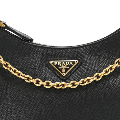 Prada Saffiano Lux Re-Edition 2005 Shoulder Bag Black 8 of 10