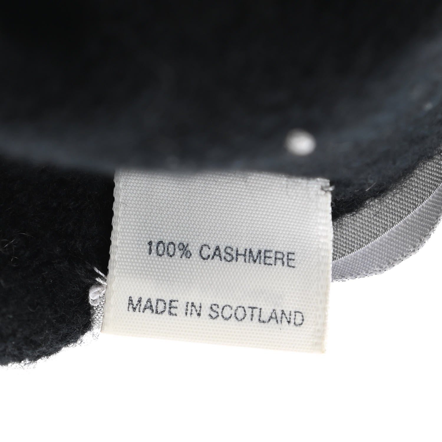 Chanel Cashmere CC Beanie Hat Black Grey 5 of 5
