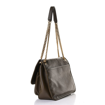 Saint Laurent Calfskin Matelasse Monogram Medium Niki Chain Satchel Olive 2 of 5