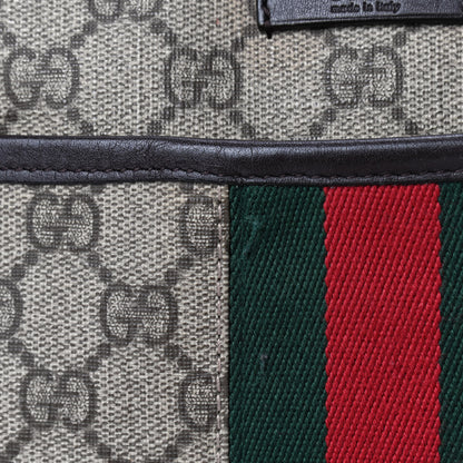 Gucci GG Supreme Monogram Web Flat Messenger Bag Dark Brown 11 of 13