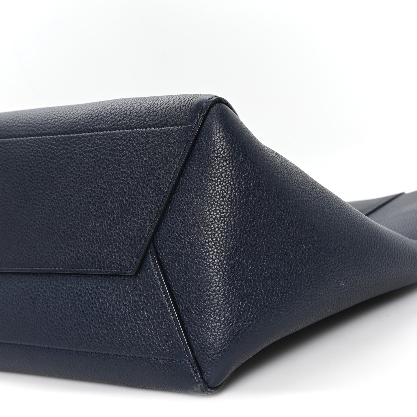 Soft Grained Calfskin Sangle Bucket Bag Navy Blue