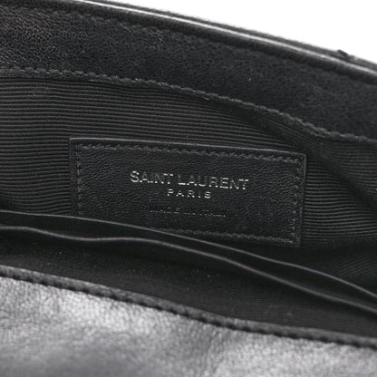 Saint Laurent Sheepskin Matelasse Chevron Monogram Classic Baby Chain Bag Black 6 of 10