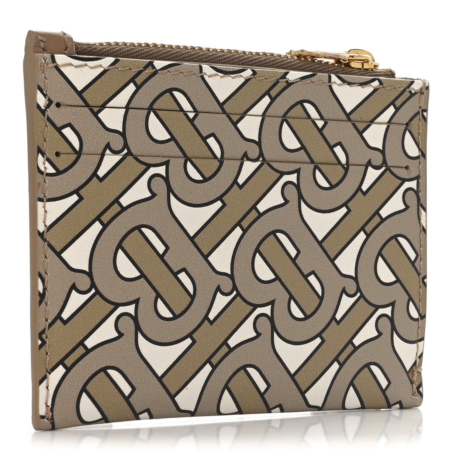 Burberry Calfskin Monogram Simone Coin Case Card Holder Beige 3 of 7