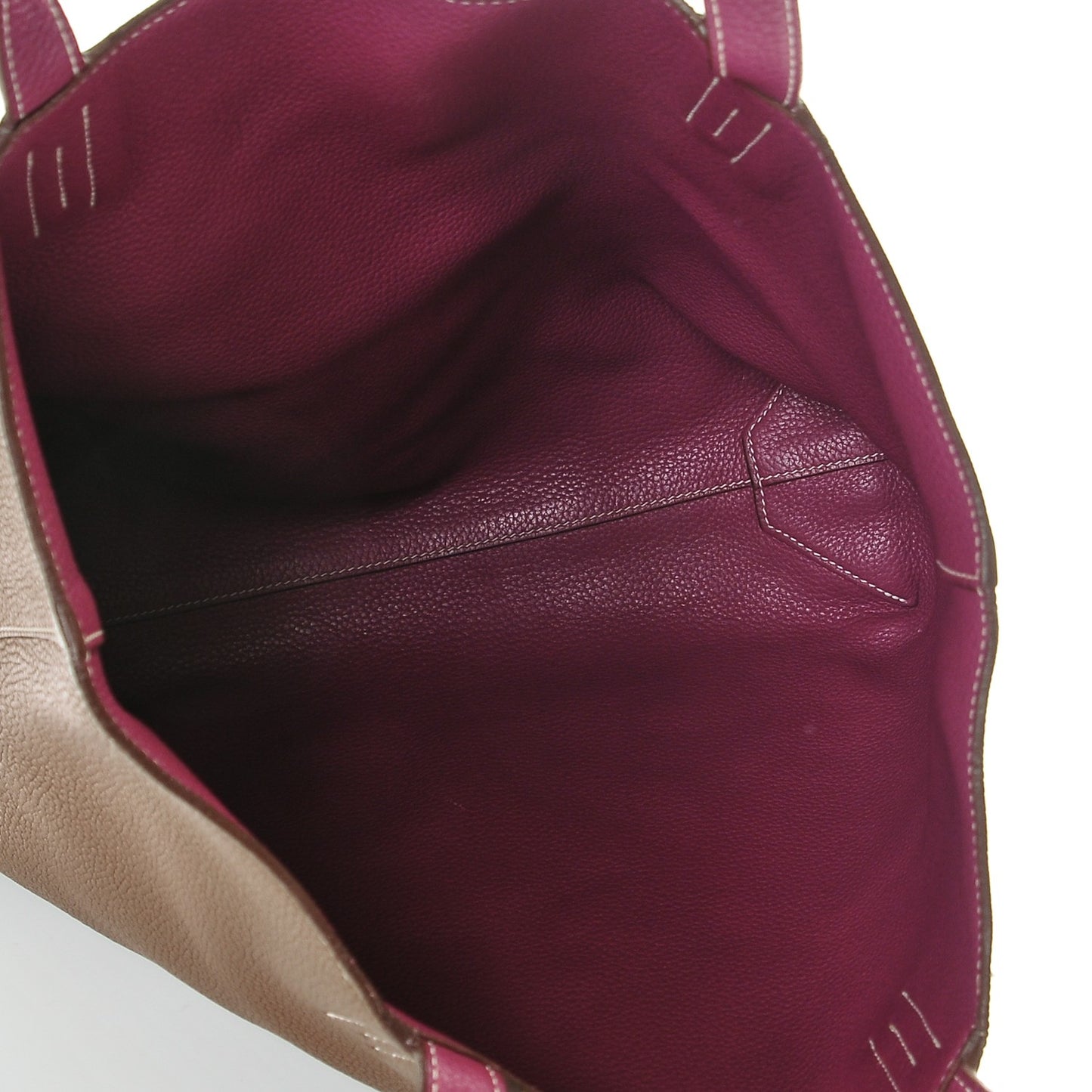 Taurillon Clemence Double Sens 45 Reversible Tote Marron Tosca