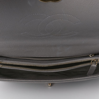 Chanel Grained Calfskin Stitched Flap Grey 5 of 12