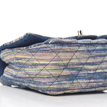 Chanel Striated Quilted Classics in Fabrics Mini Rectangular Flap Blue 8 of 10