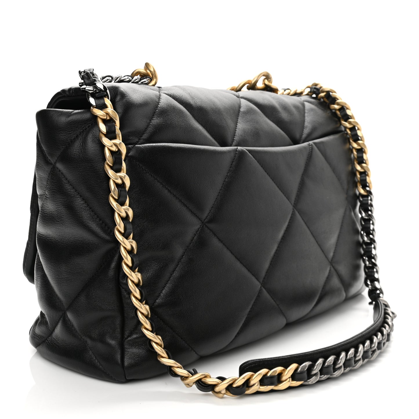 Lambskin Quilted Maxi Chanel 19 Flap Black