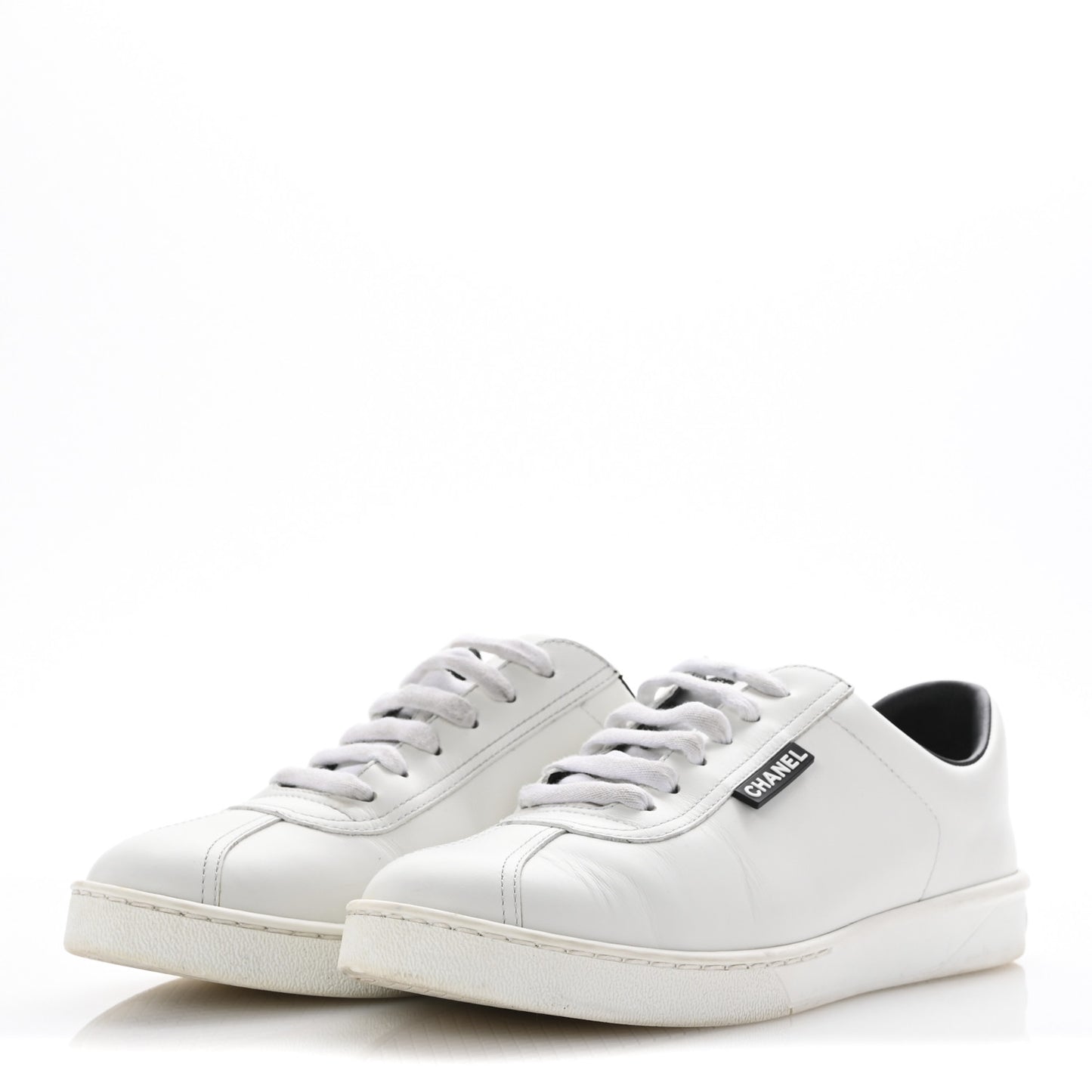 Calfskin CC Womens Sneakers 39 White