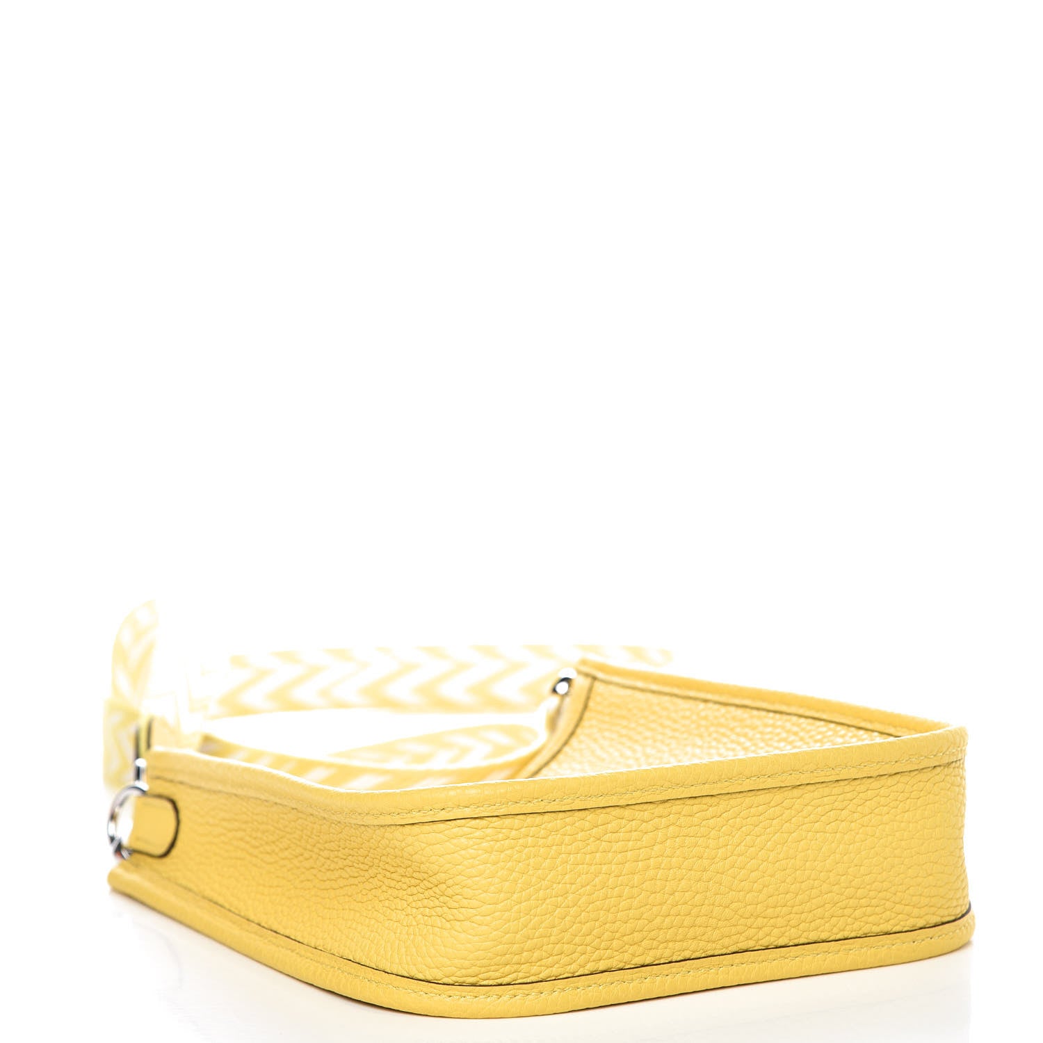 Hermes Taurillon Clemence Amazone Evelyne TPM Jaune Citron Blanc 4 of 10