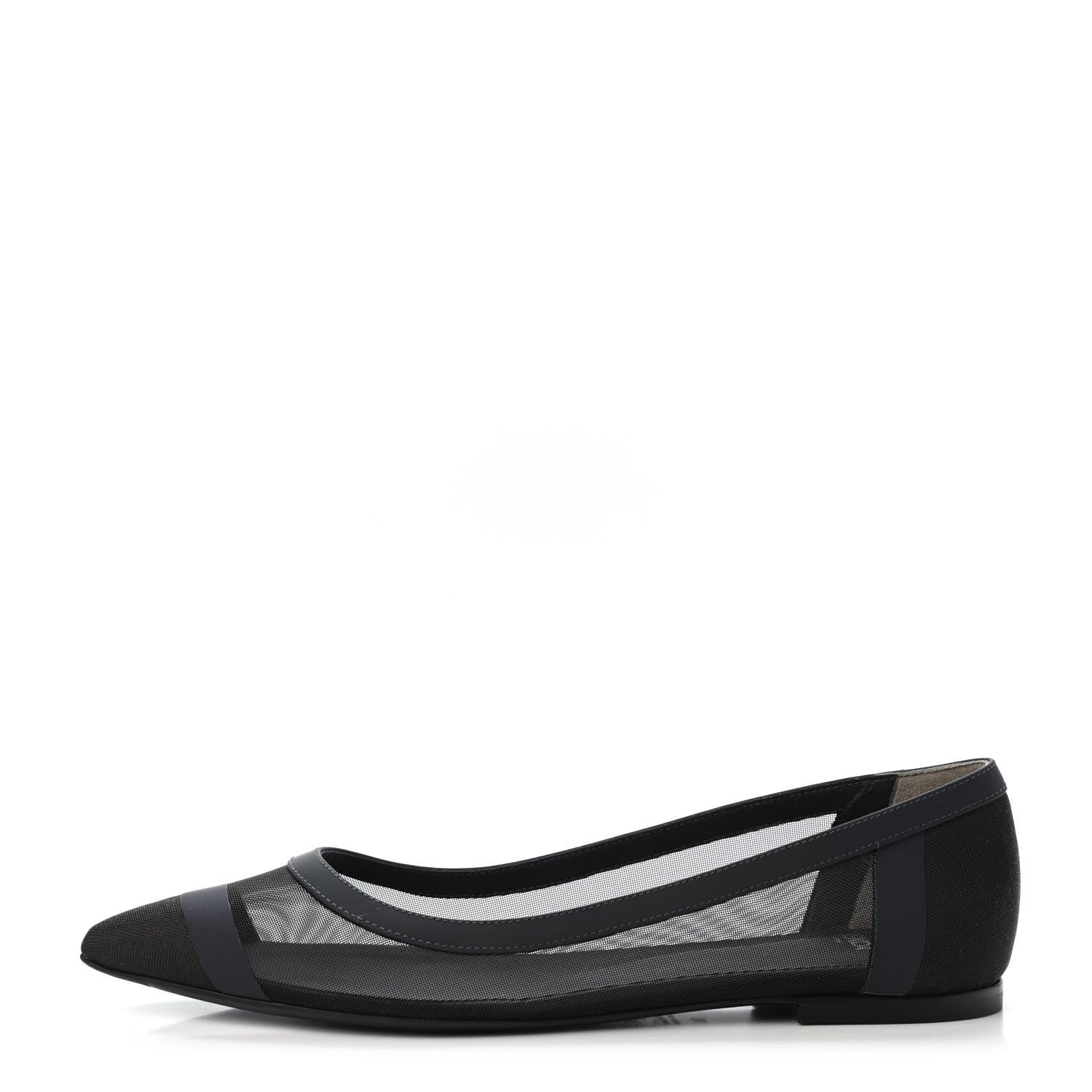 Fendi Mesh Skimmer Ballerina Flats 39 Navy Black 1 of 4