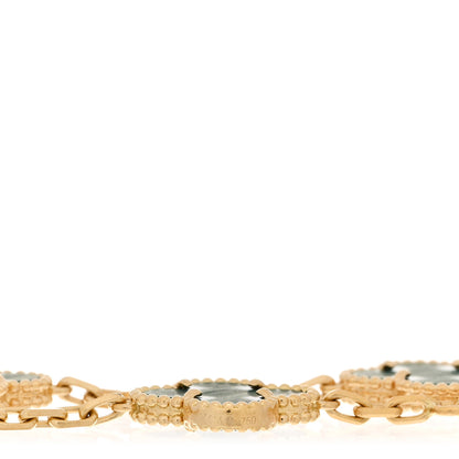 Van Cleef & Arpels 18K Yellow Gold Malachite 5 Motifs Vintage Alhambra Bracelet 3 of 4