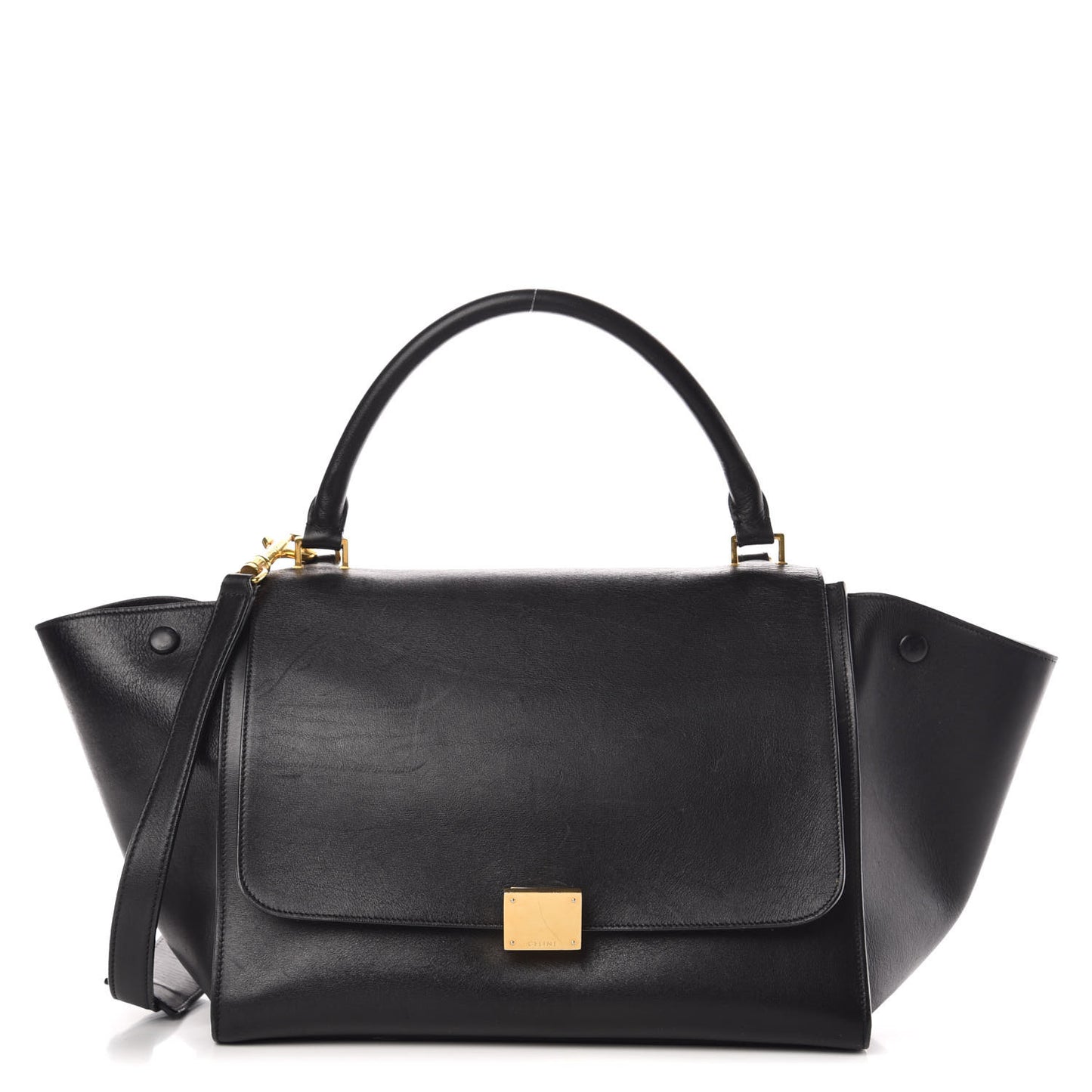 Smooth Calfskin Medium Trapeze Black