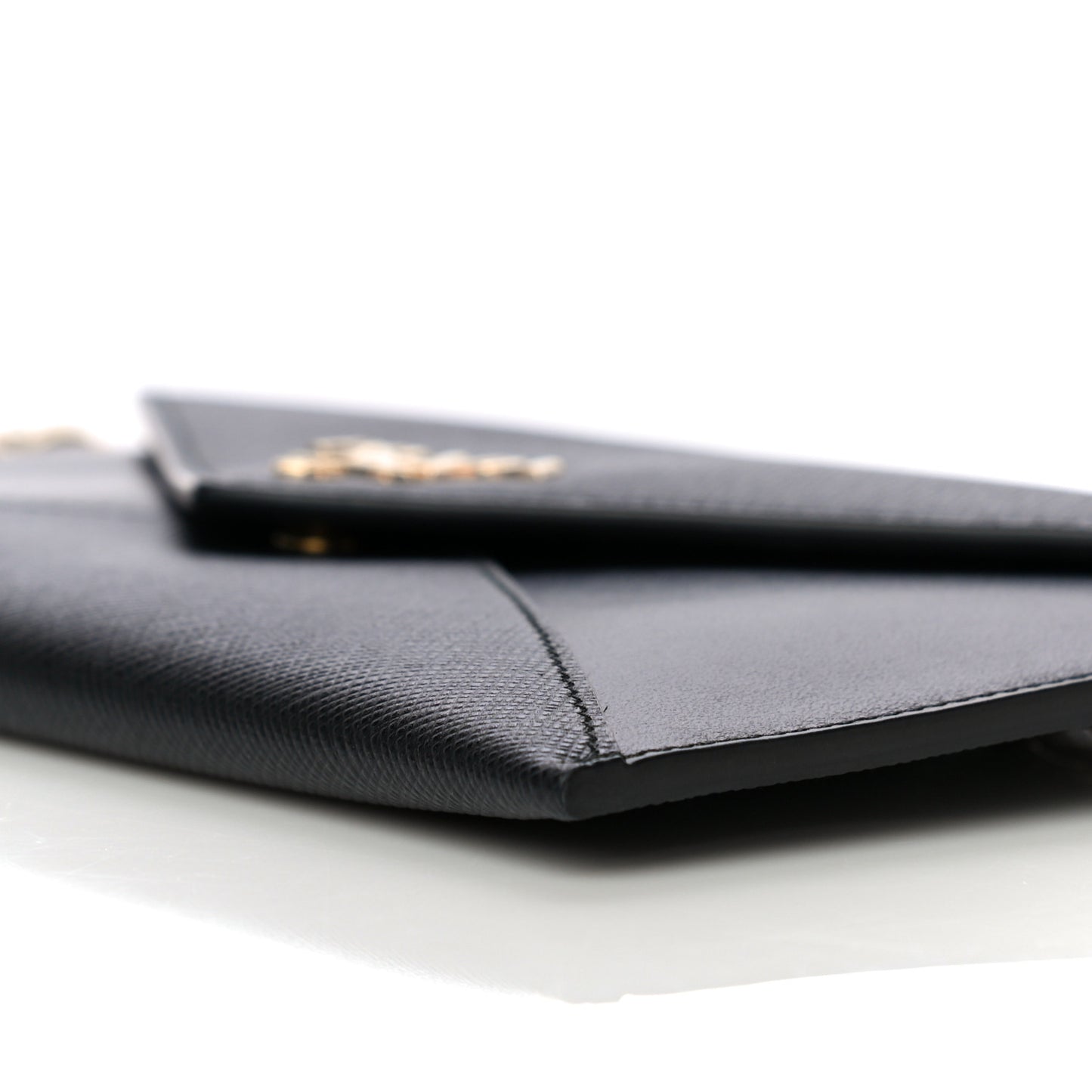 Saffiano Envelope Wristlet Crossbody Wallet Black