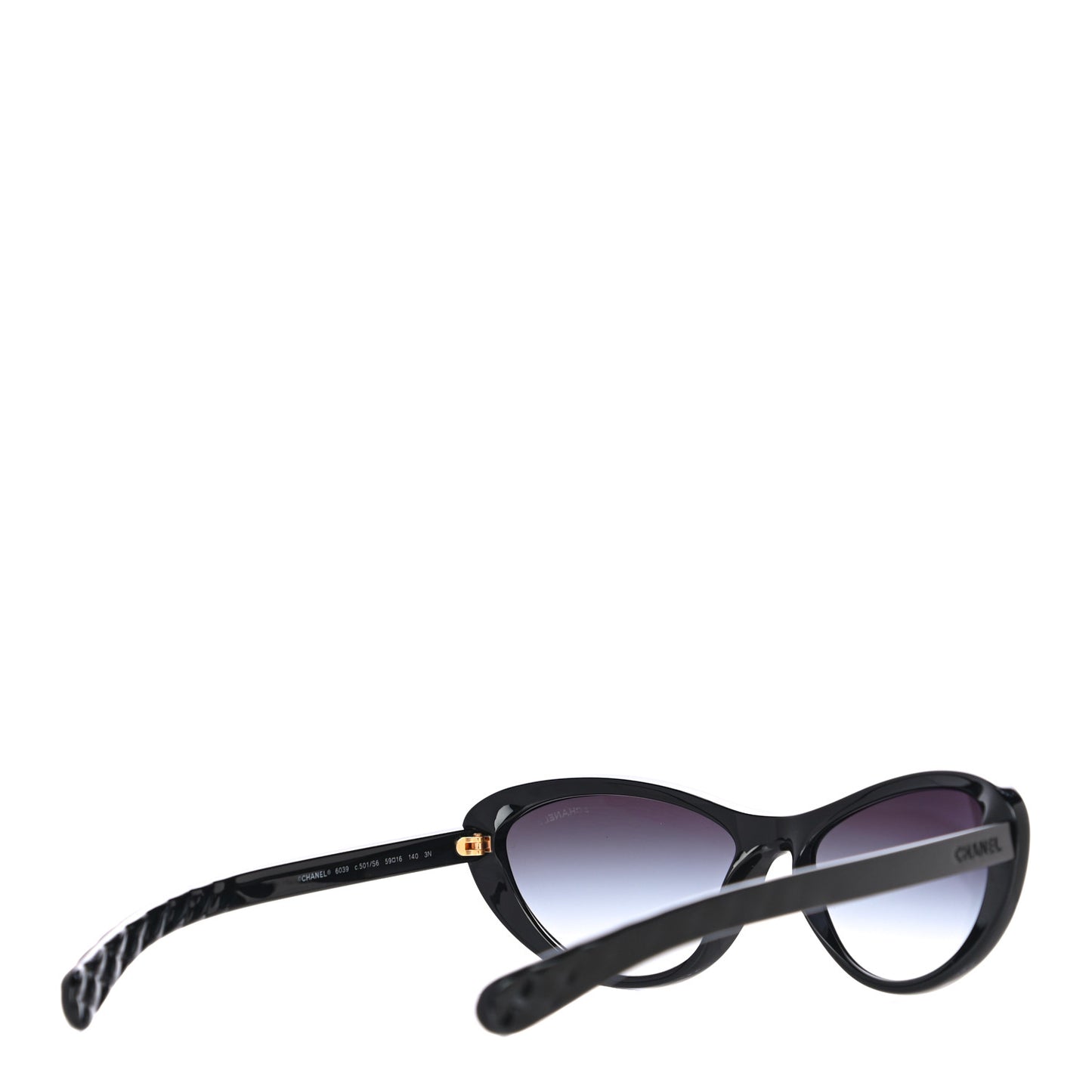 Cat Eye Chain Sunglasses 6039 Black