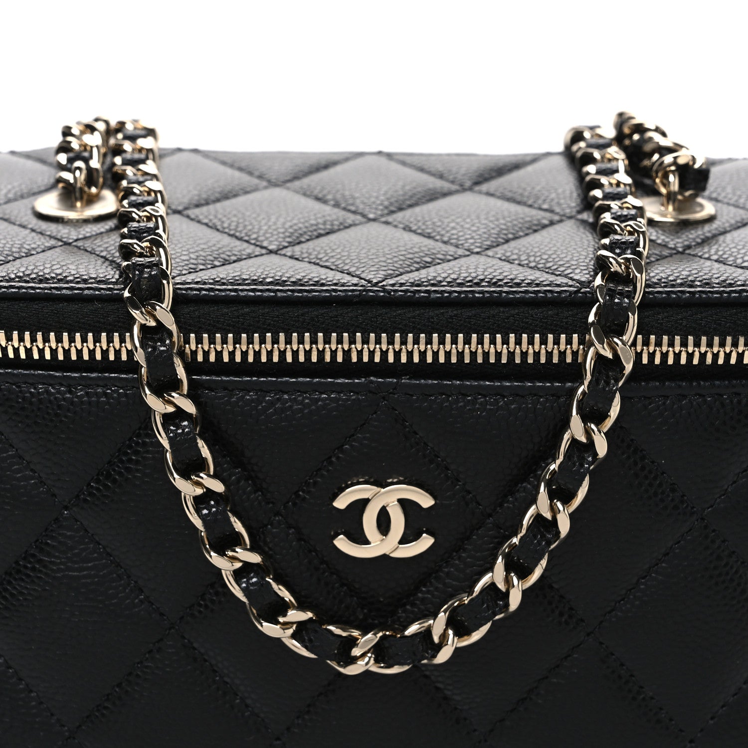 Chanel Caviar Quilted Small Vanity Case With Chain Black 8 of 10