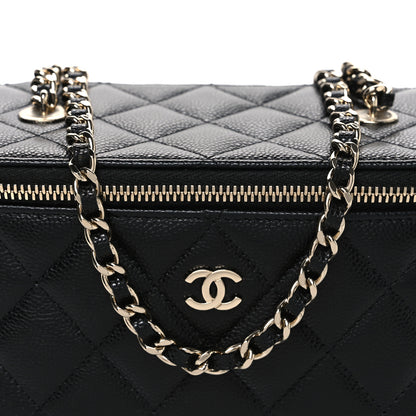 Chanel Caviar Quilted Small Vanity Case With Chain Black 8 of 10