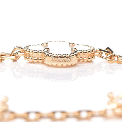 Van Cleef & Arpels 18K Yellow Gold Mother of Pearl 5 Motifs Vintage Alhambra Bracelet 6 of 7