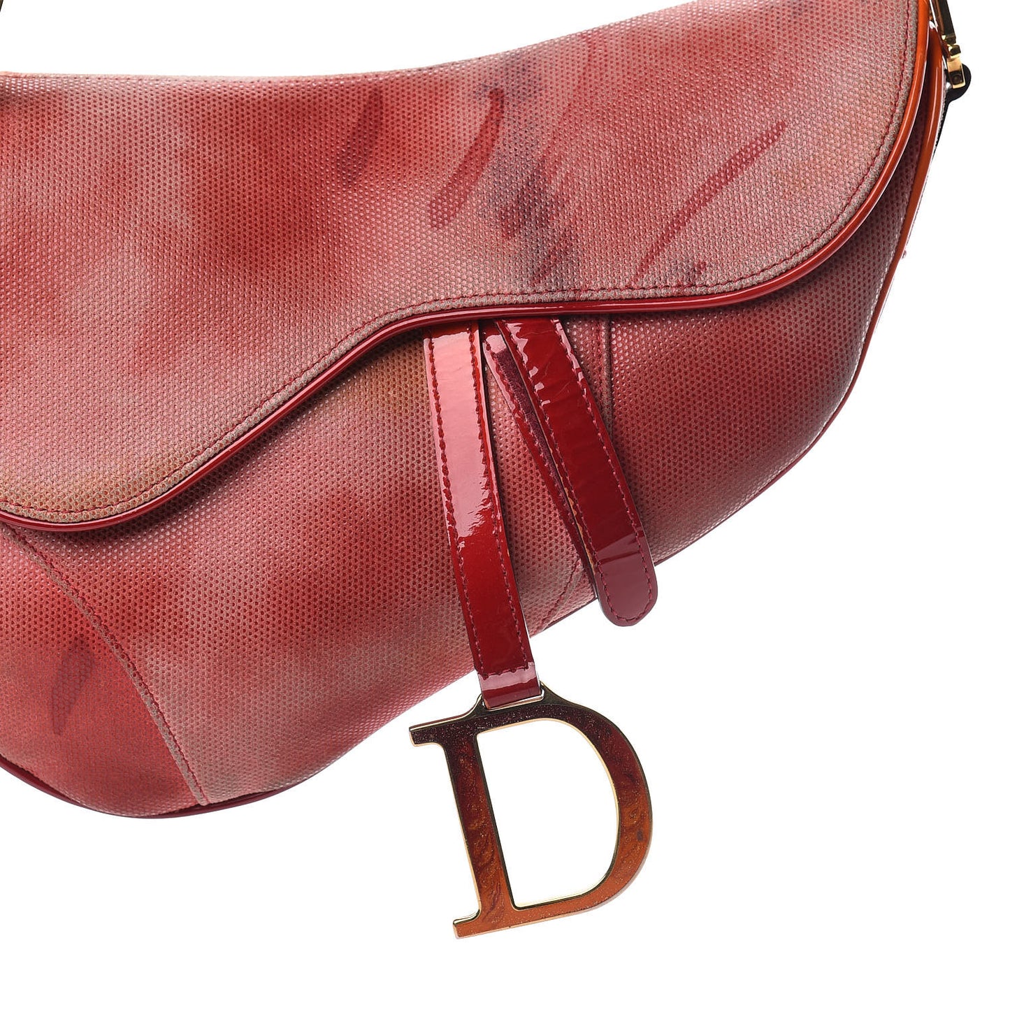 Pixelated Suede Tie Dye Mini Saddle Bag Multicolor
