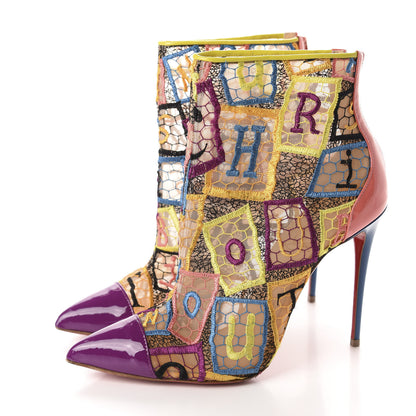 Christian Louboutin Patent Lace Gipsybootie 100 Ankle Boots 39.5 Multicolor 3 of 11