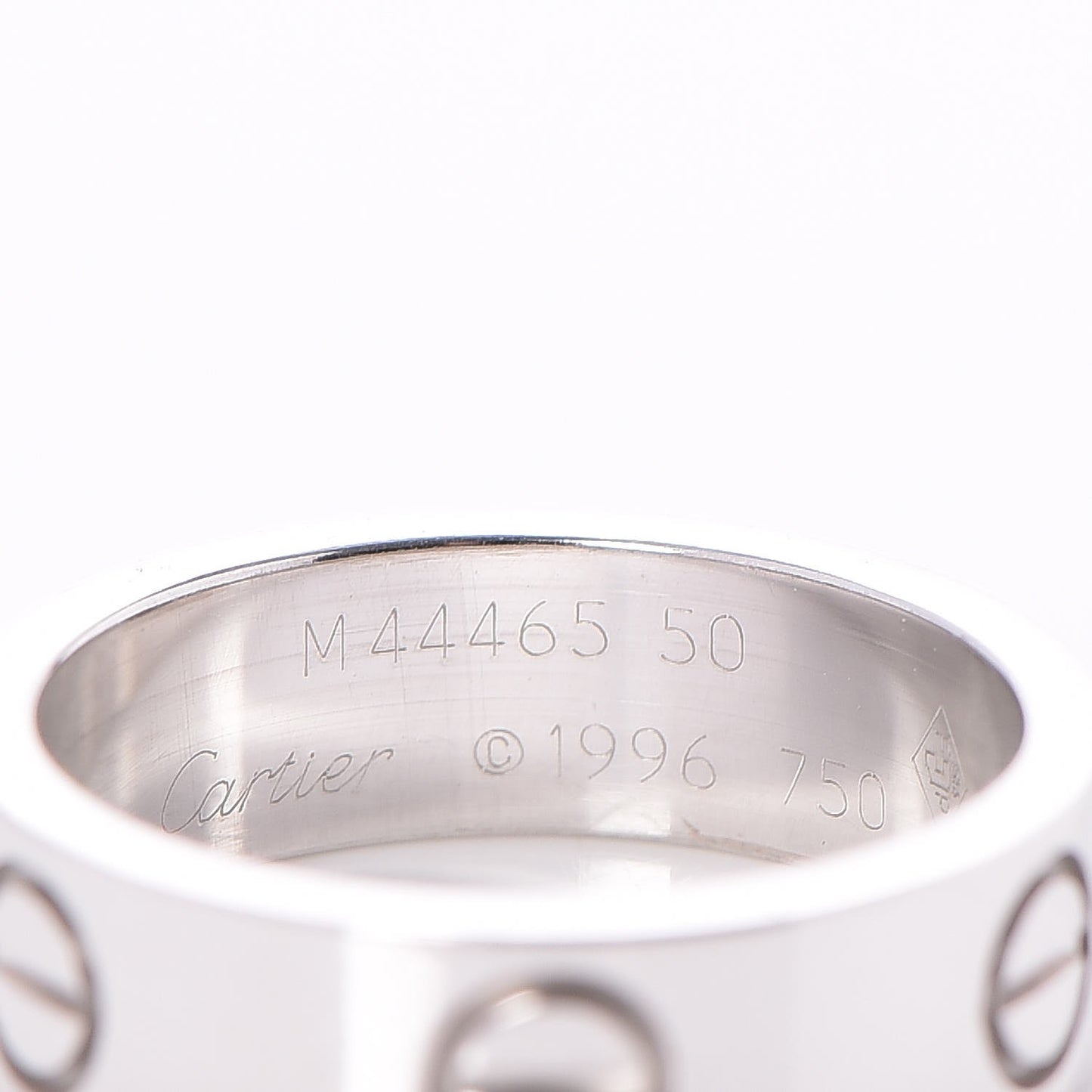18K White Gold 5.5mm LOVE Ring 50 5.25