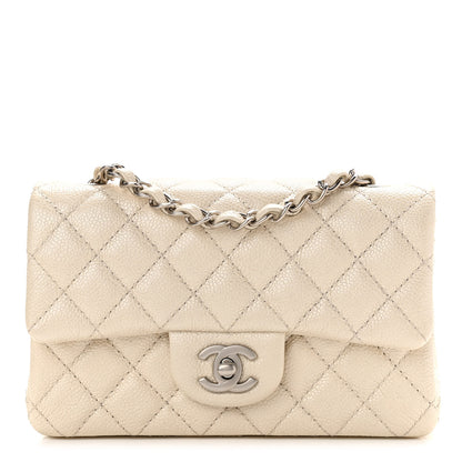 Chanel Iridescent Caviar Quilted Mini Rectangular Flap Ivory 1 of 9
