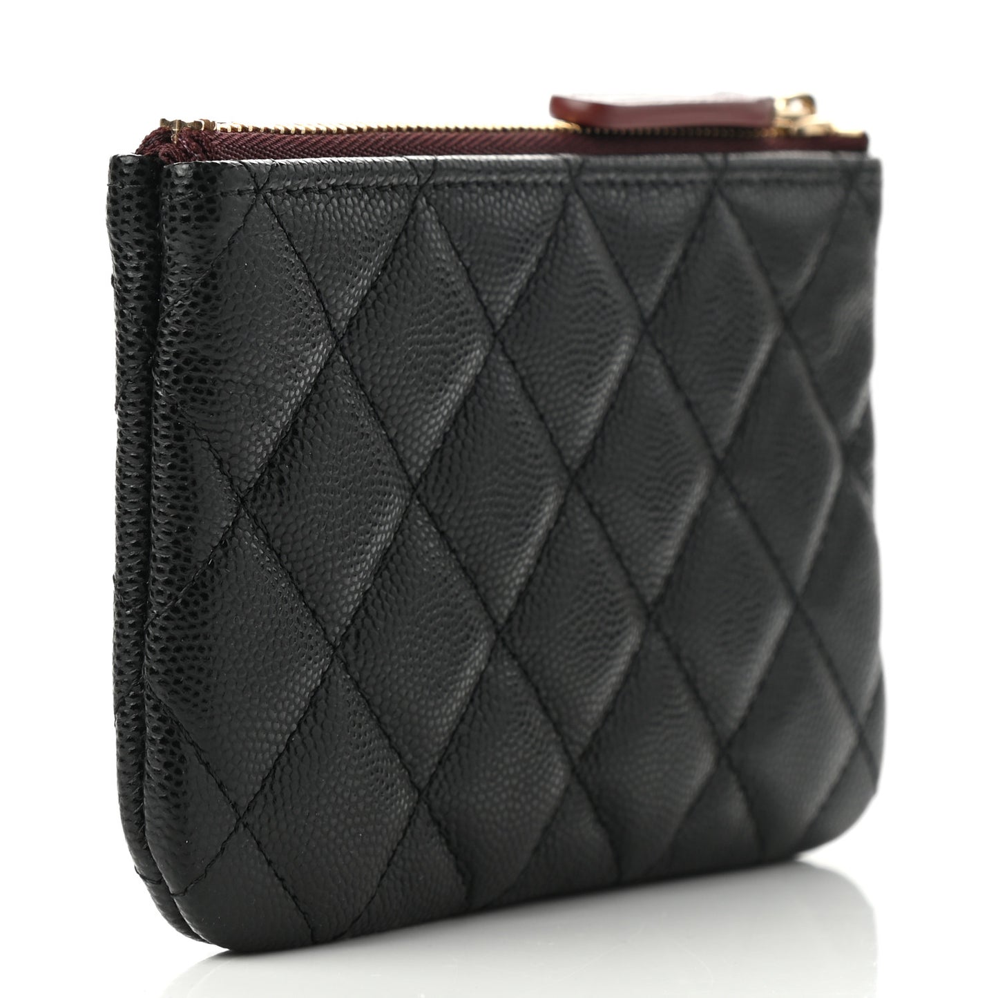 Caviar Quilted Small Cosmetic Case Black