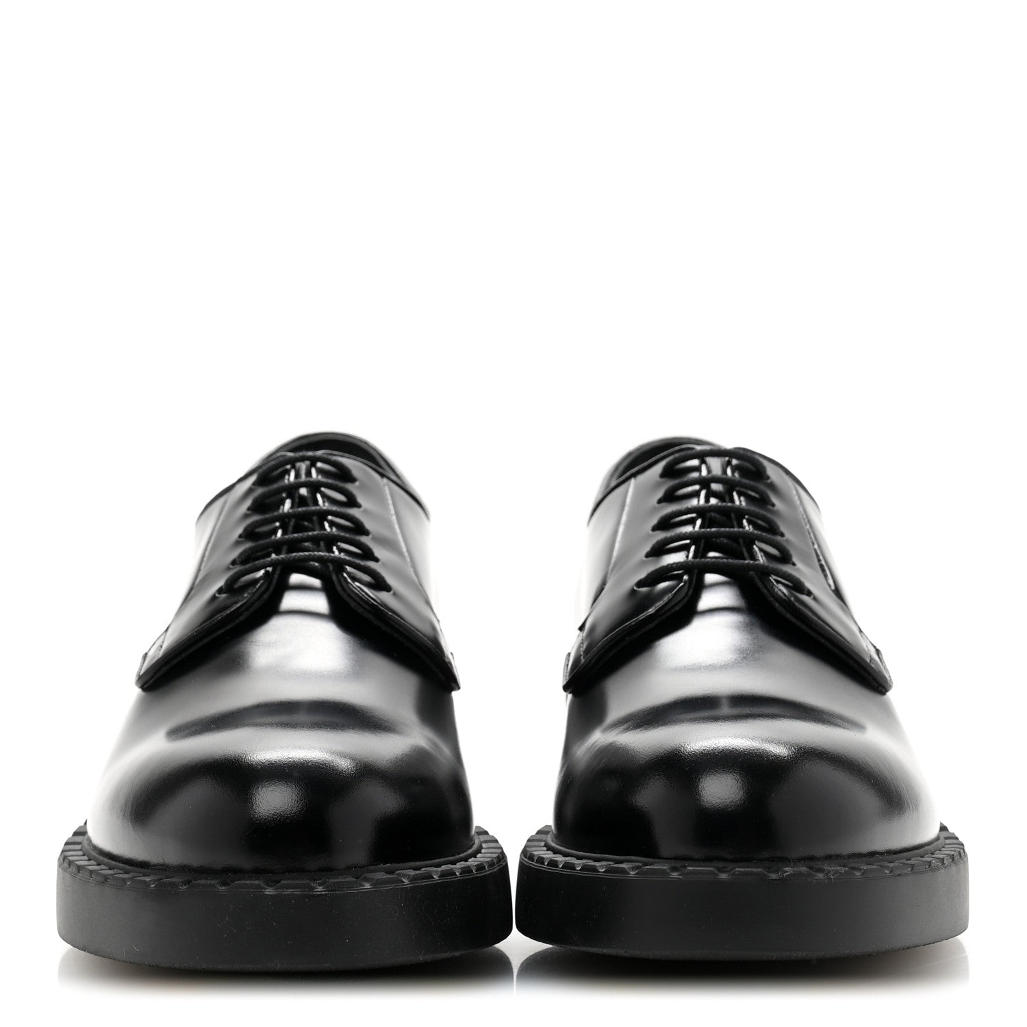 Prada Spazzolato Lace Up 50mm Loafers 38 Black 3 of 10
