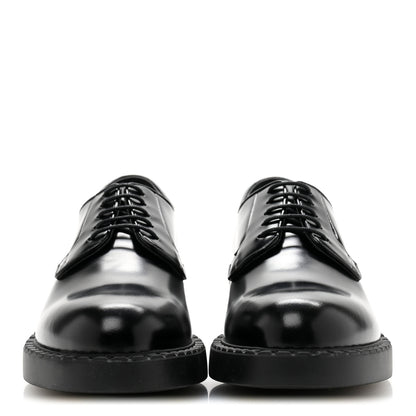 Prada Spazzolato Lace Up 50mm Loafers 38 Black 3 of 10