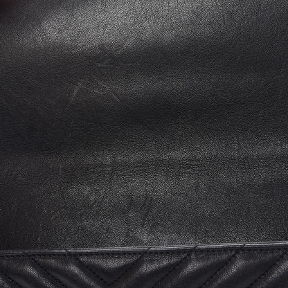 Saint Laurent Sheepskin Matelasse Chevron Monogram Monochrome Large College Satchel Black 12 of 12