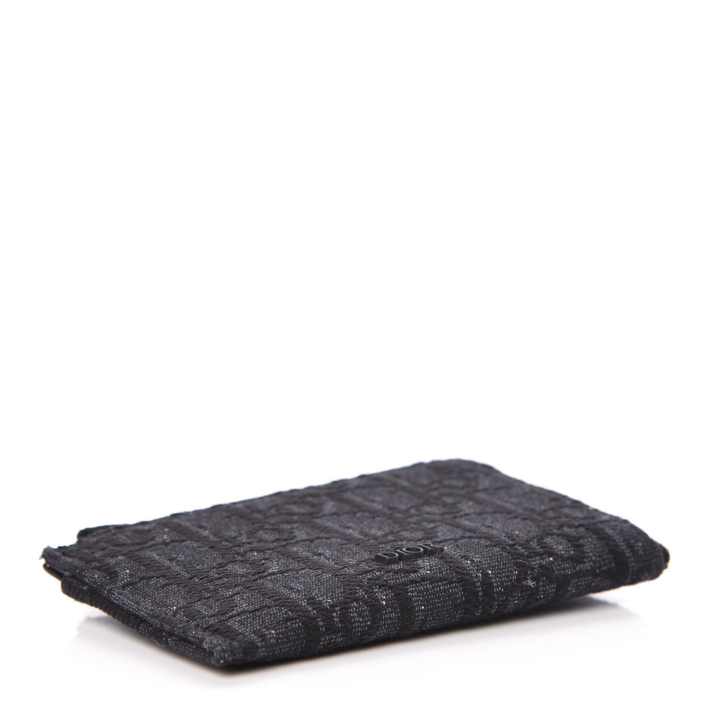 Oblique Zipped Card Holder Black
