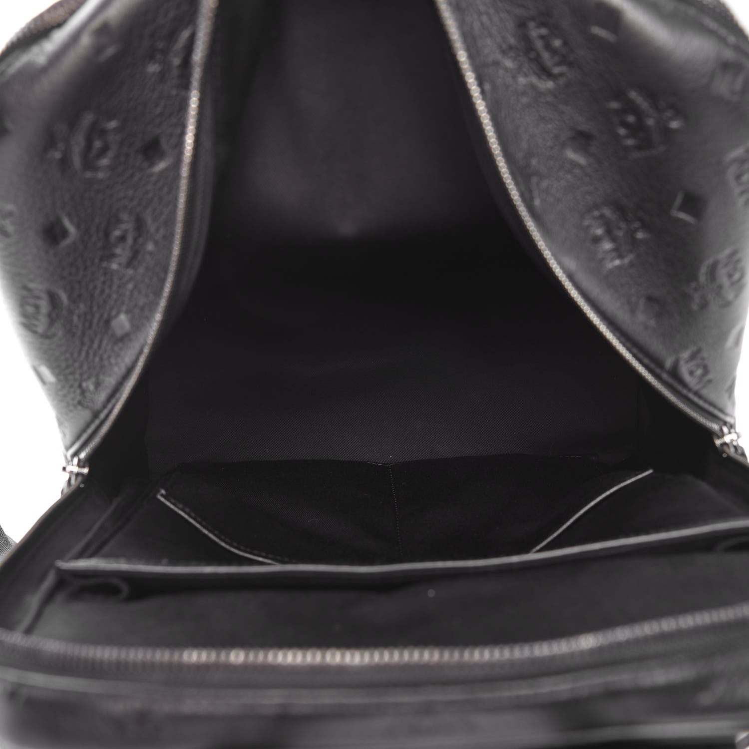 MCM Calfskin Ottomar Monogram Duke Backpack Black 5 of 9