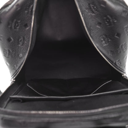 MCM Calfskin Ottomar Monogram Duke Backpack Black 5 of 9