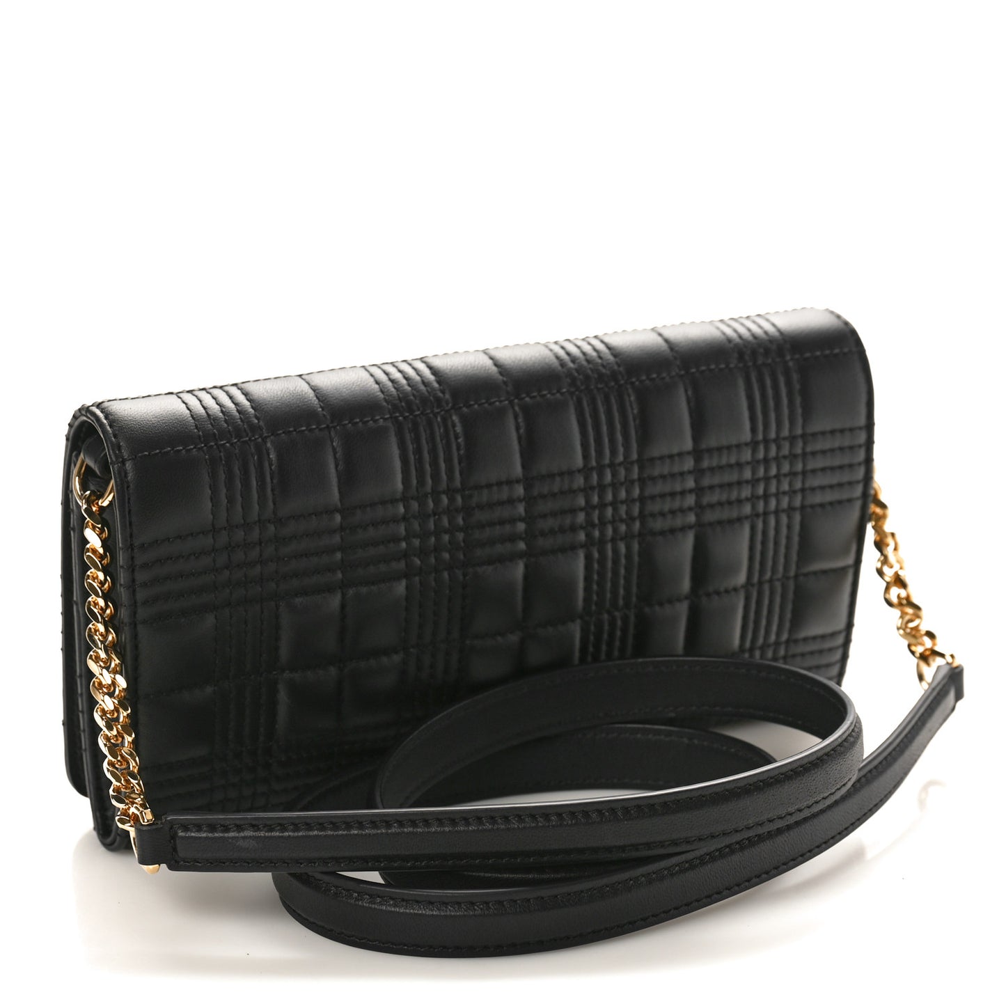Lambskin Quilted Lola Chain Wallet Black