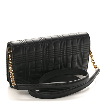 Burberry Lambskin Quilted Lola Chain Wallet Black 2 of 9