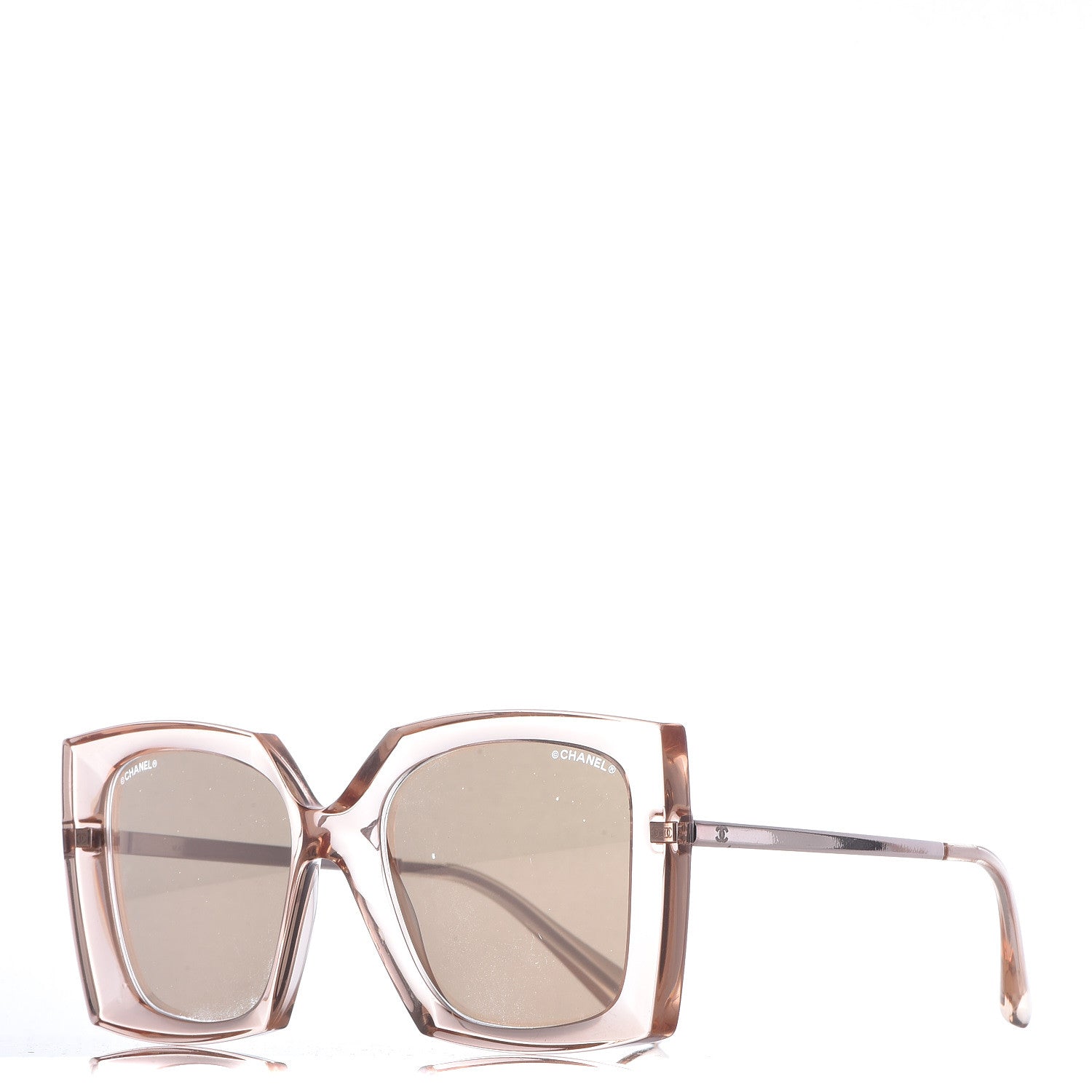 Chanel 18K Pink Gold Mirror Square Sunglasses 6051 Pink 1 of 8