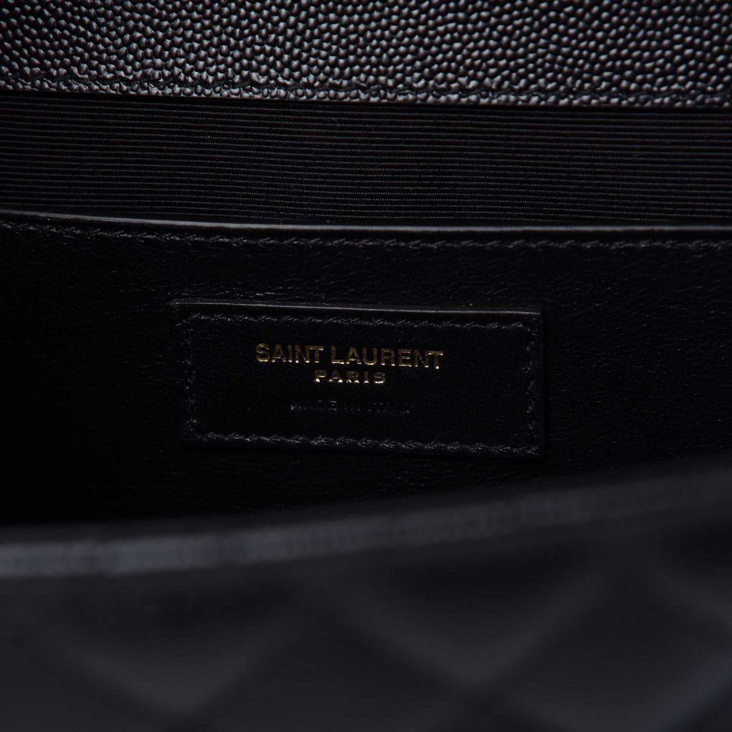 Saint Laurent Grain De Poudre Textured Mixed Matelasse Triquilt Medium Monogram Satchel Black 8 of 9