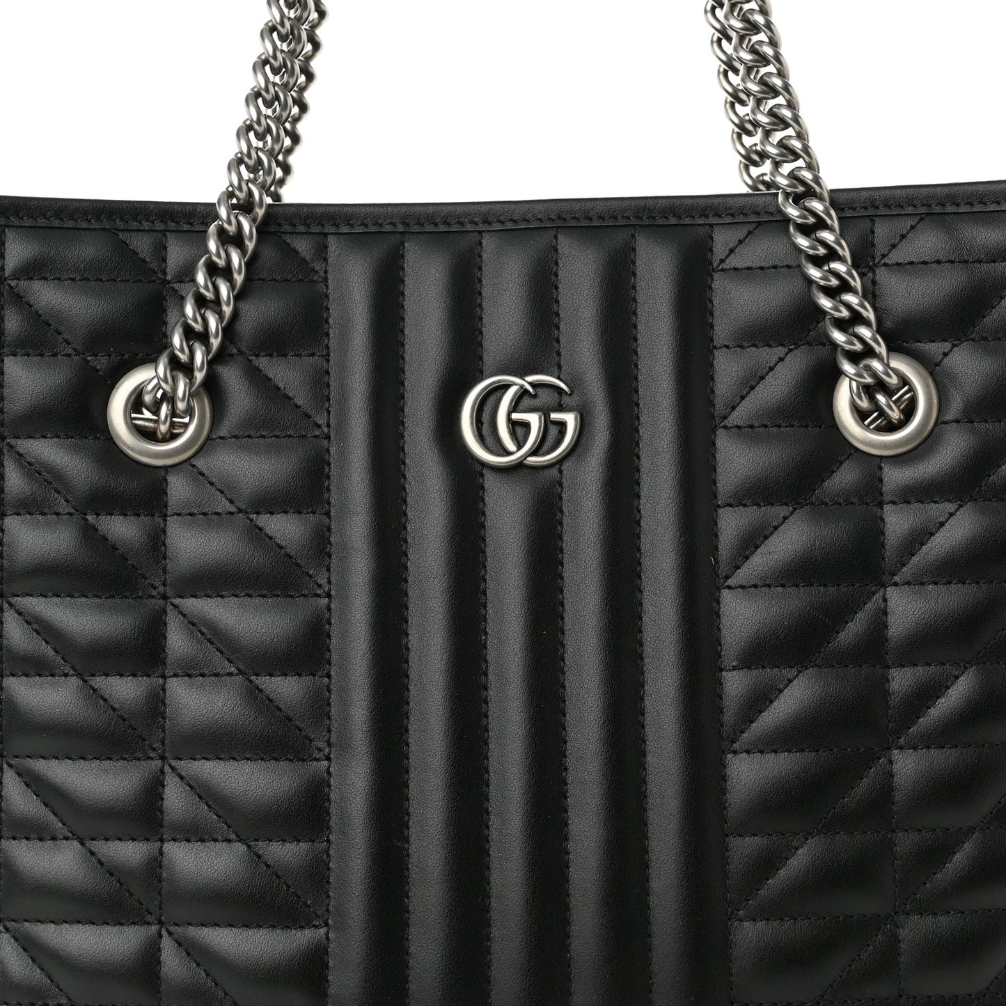 Calfskin Matelasse Aria Medium GG Marmont Shoulder Tote Black