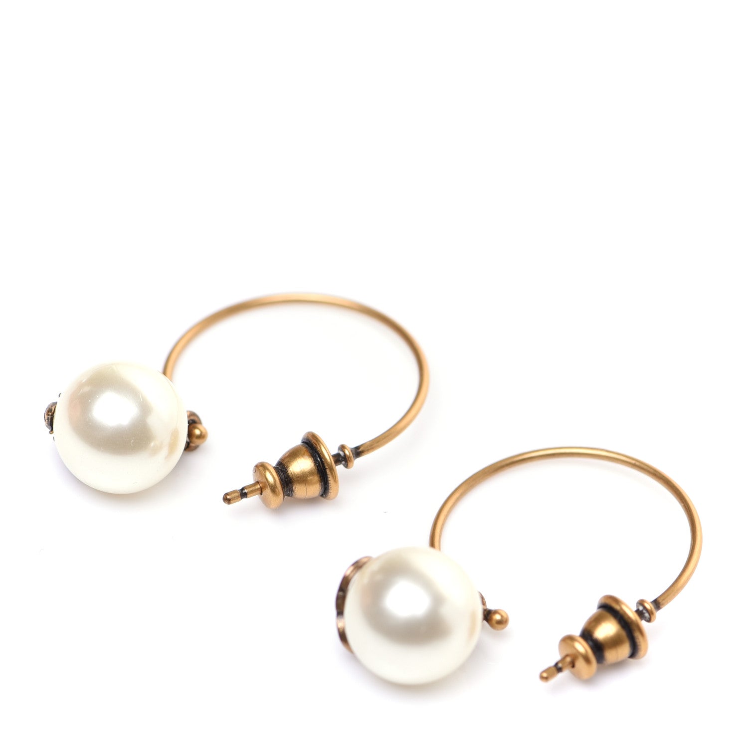 Christian Dior Pearl Bee Star Mise En Dior Tribal Hoop Earrings 4 of 5
