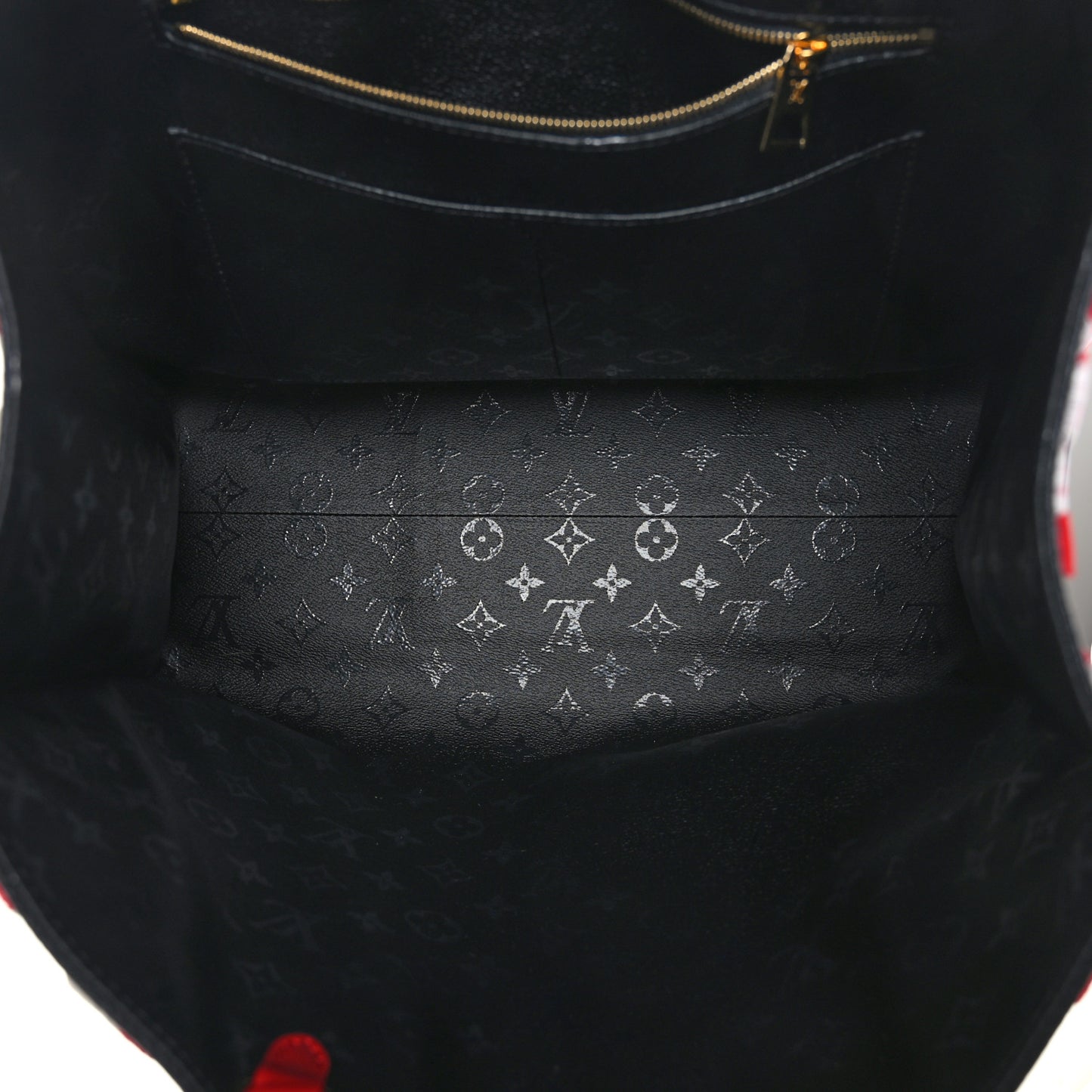 X UF Tufted Monogram Onthego GM Black Red