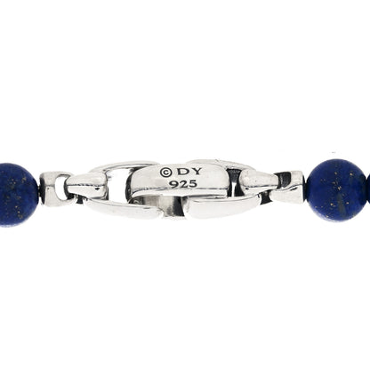 David Yurman Sterling Silver Sapphire Lapis Lazuli 6mm Spiritual Beads Pave Bracelet 3 of 3