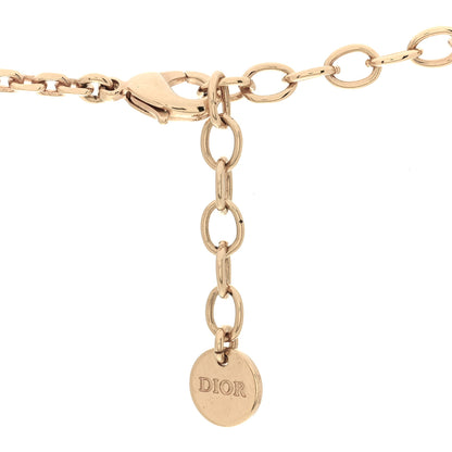 Christian Dior Metal Resin Pearl Mother of Pearl D-Luck Short Necklace Gold 5 of 5