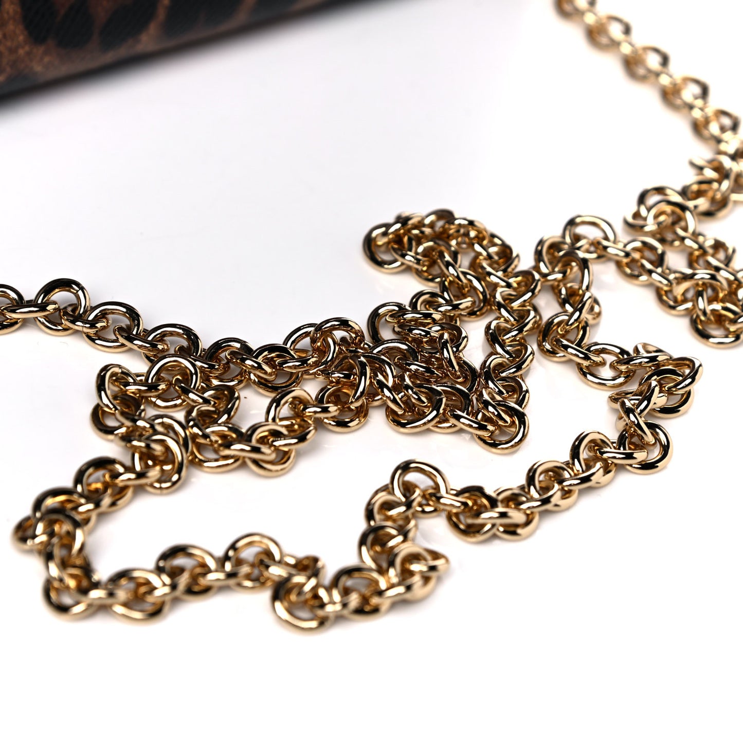 Dauphine Leopard Print Wallet On Chain Black