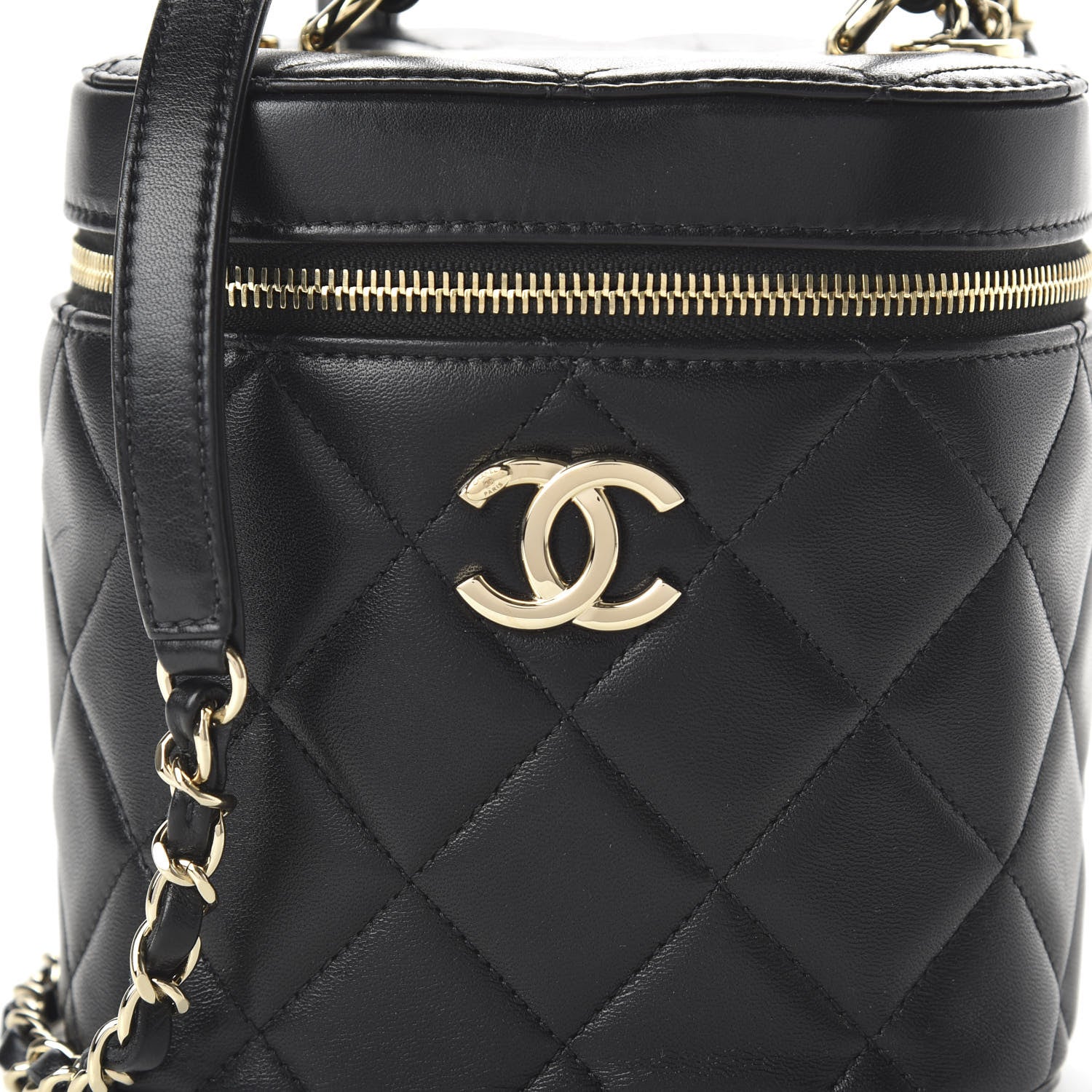 Chanel Lambskin Quilted Trendy Vanity Case Black 10 of 10