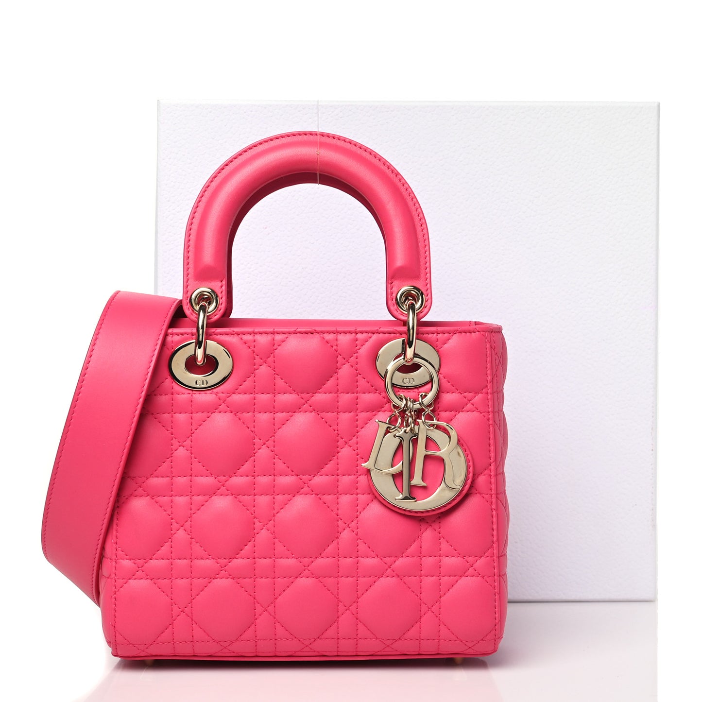 Lambskin Cannage Small My ABCDior Lady Dior Fraise