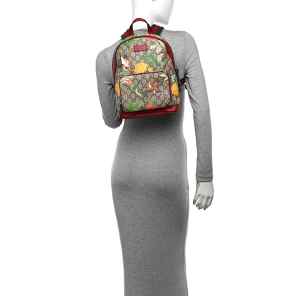 Gucci GG Supreme Monogram Tian Web Small Day Backpack Beige Multicolor Red 2 of 12